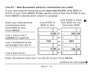 Form 5004-D Worksheet NB428 New Brunswick - Large Print - Canada, Page 13