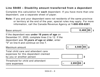 Form 5004-D Worksheet NB428 New Brunswick - Large Print - Canada, Page 8