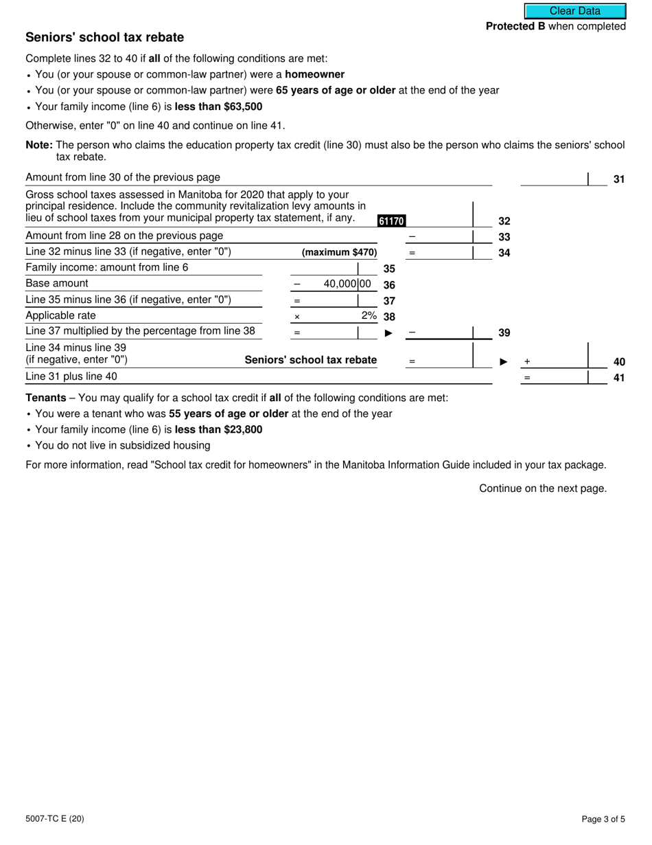 Form 5007-TC (MB479) Manitoba Credits - Canada, Page 3