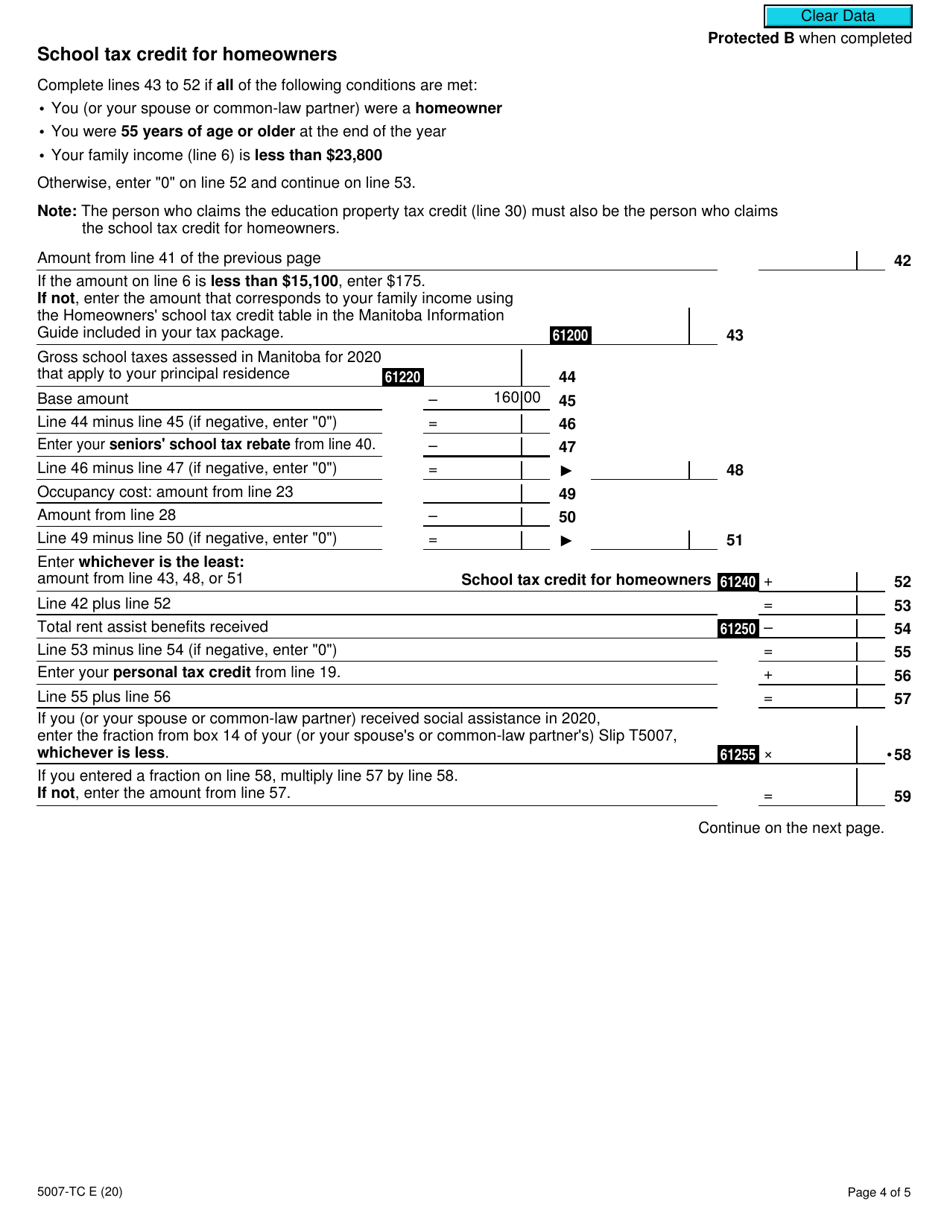 Form 5007-TC (MB479) Manitoba Credits - Canada, Page 4