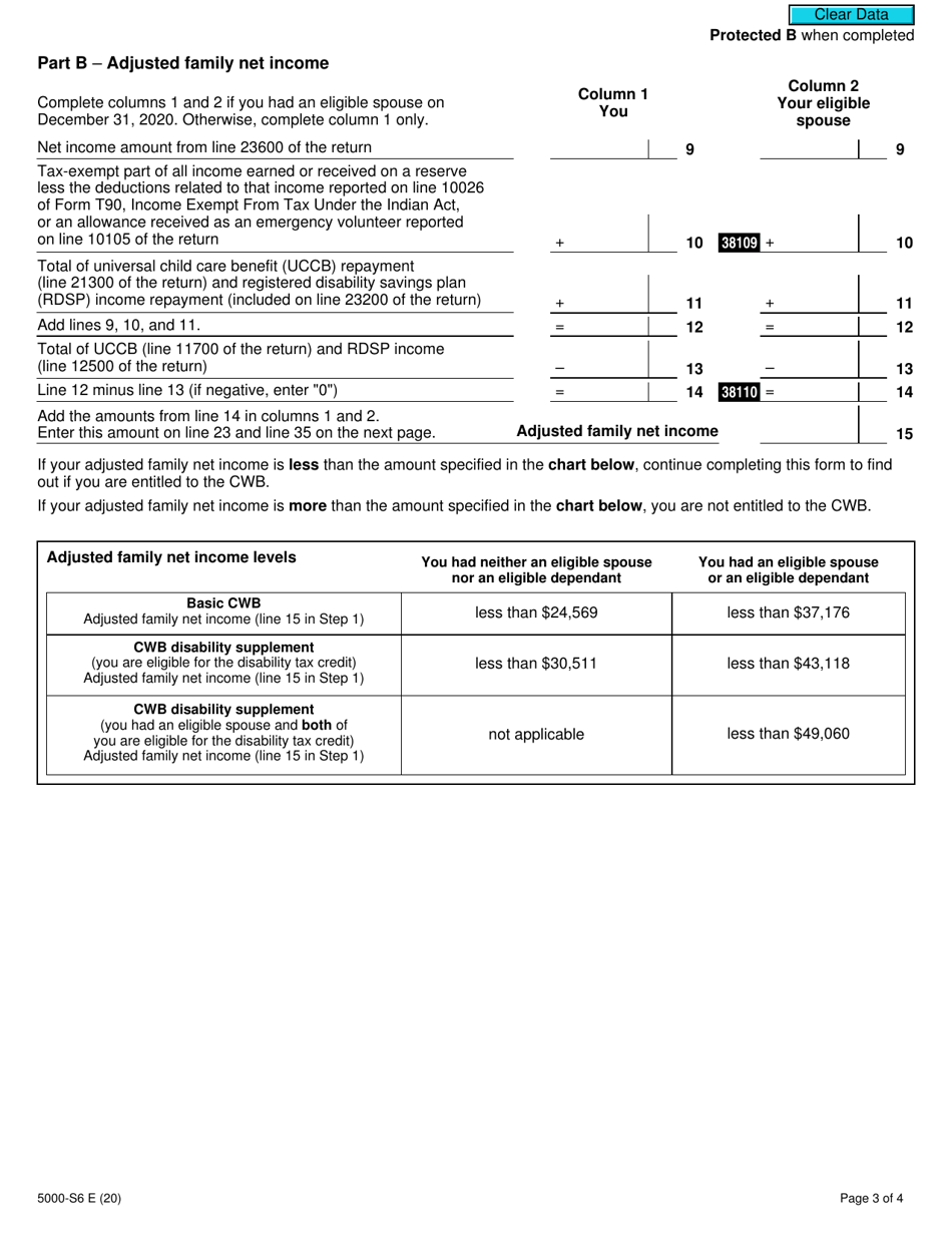 Form 5000-S6 Schedule 6 Canada Workers Benefit - Canada, Page 3