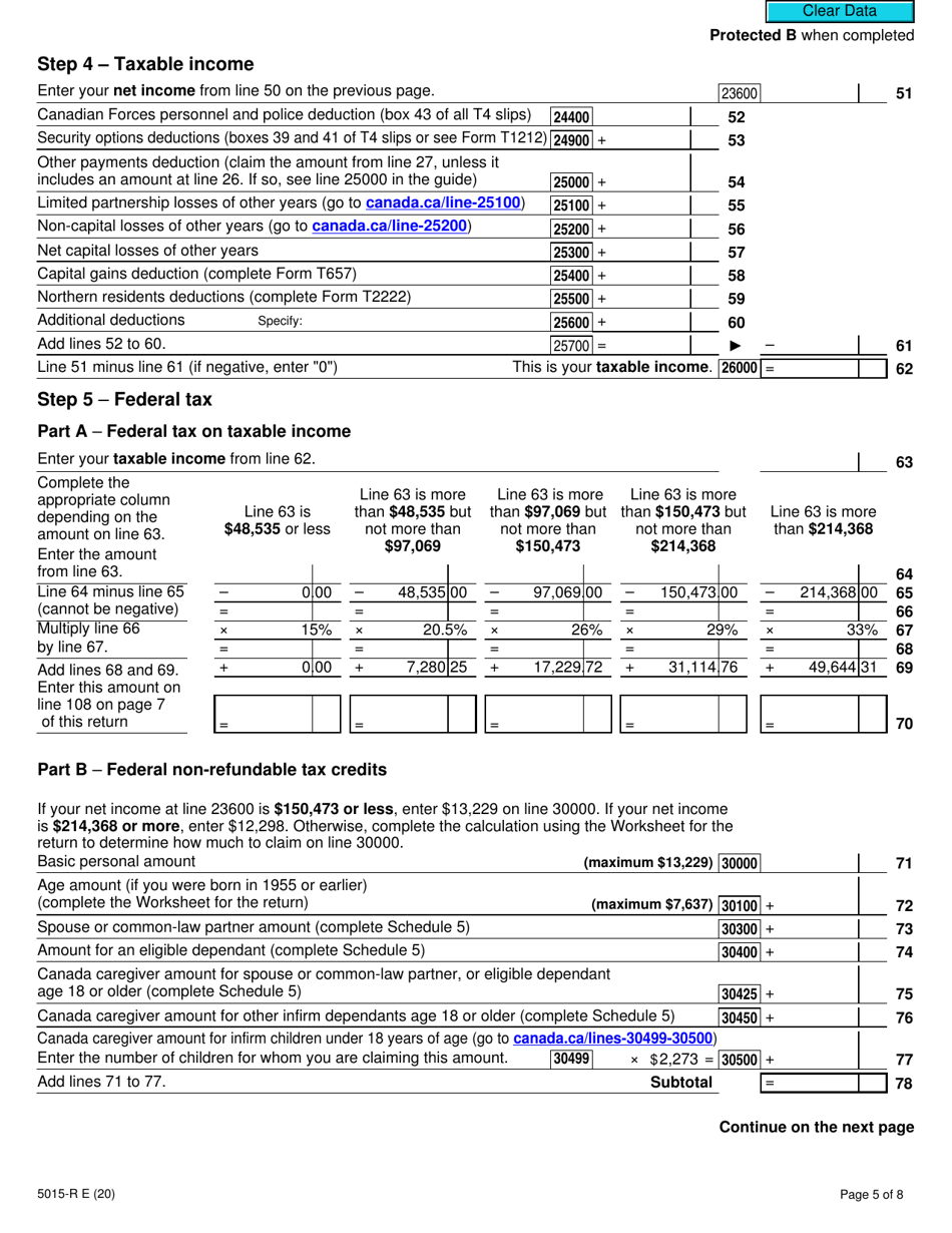 Form 5015-R Download Fillable PDF or Fill Online Income Tax and Benefit ...