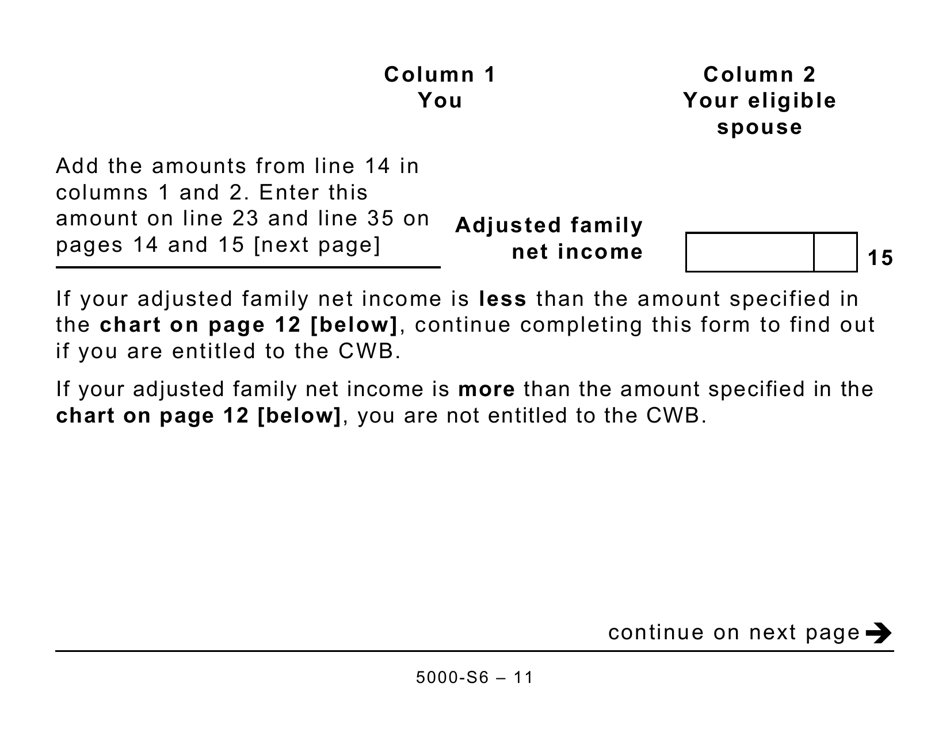 Form 5000-S6 Schedule 6 Canada Workers Benefit - Large Print - Canada, Page 11