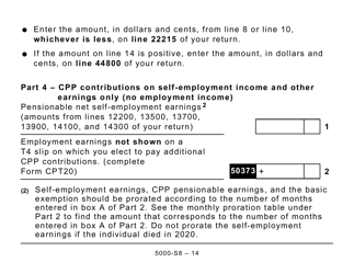 Form 5000-S8 Schedule 8 Canada Pension Plan Contributions and Overpayment (Large Print) - Canada, Page 14