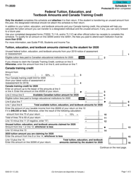 Form 5000 Schedule 11 Federal Tuition, Education, and Textbook Amounts and Canada Training Credit - Canada