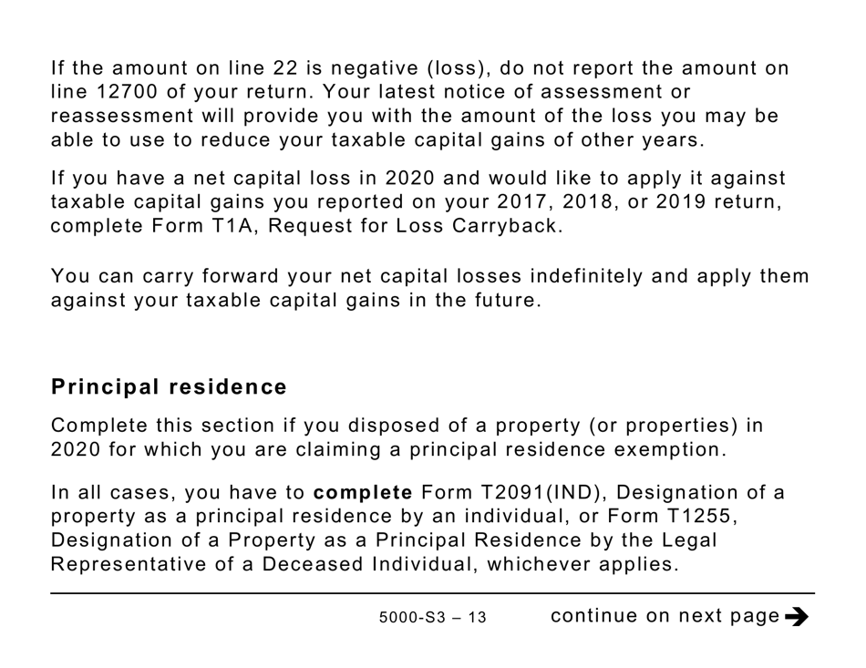 Form 5000-S3 Schedule 3 Capital Gains (Or Losses) - Large Print - Canada, Page 13