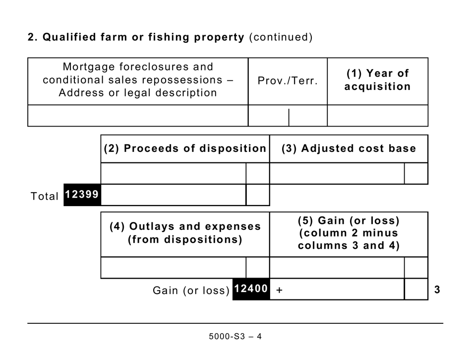 Form 5000-S3 Schedule 3 Capital Gains (Or Losses) - Large Print - Canada, Page 4