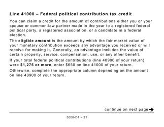 Form 5000-D1 Worksheet for the Return - Large Print - Canada, Page 21