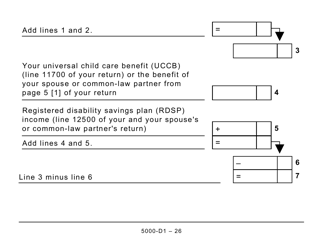 Form 5000-D1 Worksheet for the Return - Large Print - Canada, Page 26