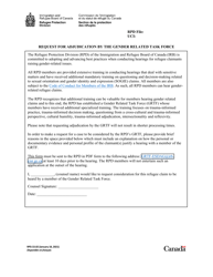 Document preview: Form RPD.53.02 Request for Adjudication by the Gender Related Task Force - Canada