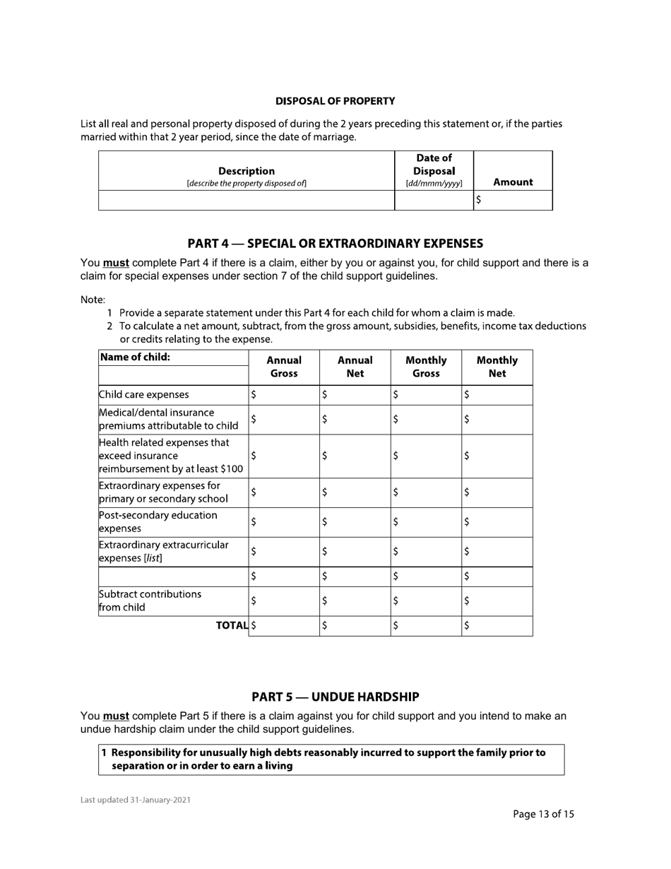 Form F8 Financial Statement - British Columbia, Canada, Page 13