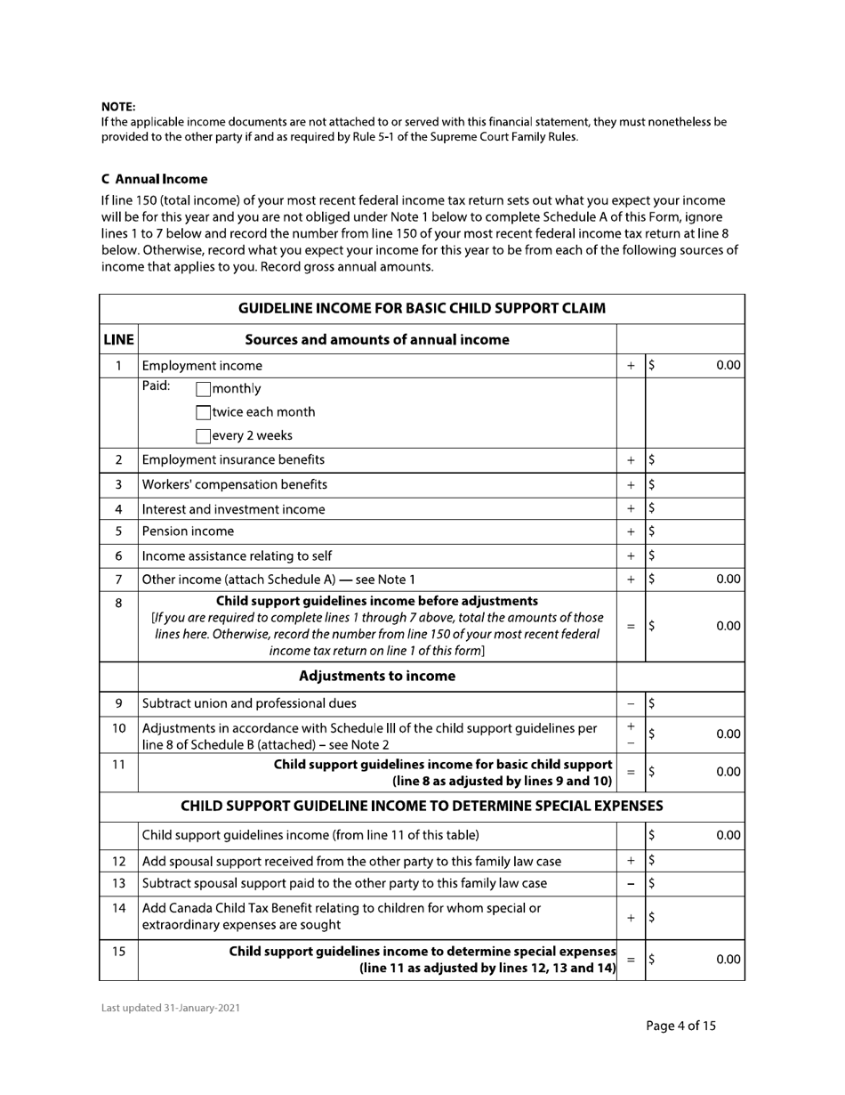 Form F8 Financial Statement - British Columbia, Canada, Page 4