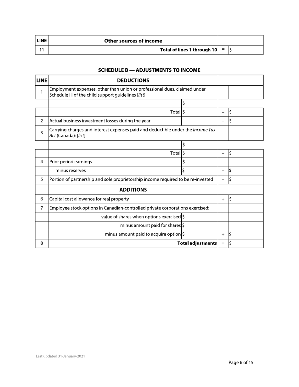 Form F8 Financial Statement - British Columbia, Canada, Page 6