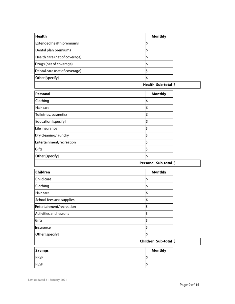 Form F8 Financial Statement - British Columbia, Canada, Page 9