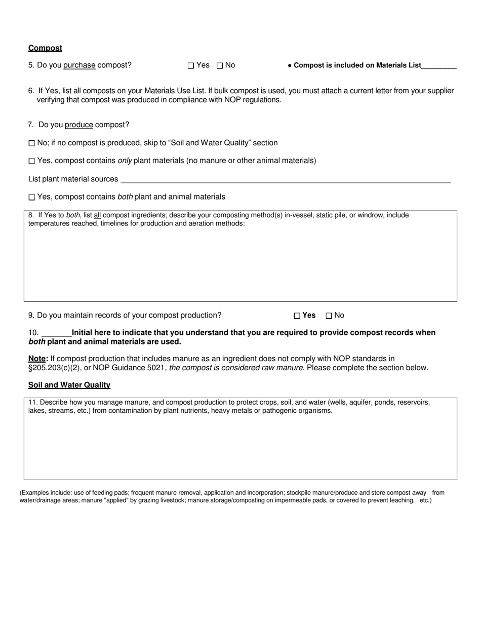 Organic System Plan (Osp) - Crop Production - New Hampshire, Page 14
