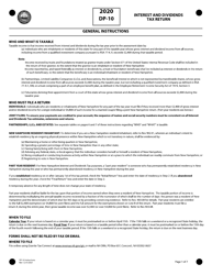 Instructions for Form DP-10 Interest and Dividends Tax Return - New Hampshire