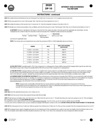 Instructions for Form DP-10 Interest and Dividends Tax Return - New Hampshire, Page 5