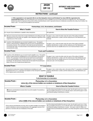 Instructions for Form DP-10 Interest and Dividends Tax Return - New Hampshire, Page 7