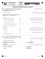 Form DP-10 Interest and Dividends Tax Return - New Hampshire, Page 4