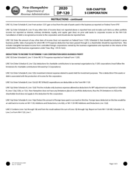 Instructions for Form DP-120 Computation of S-Corporation Gross Business Profits - New Hampshire, Page 2