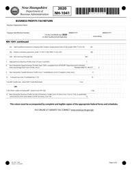 Form NH-1041 Business Profits Tax Return - New Hampshire, Page 3