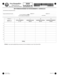 Schedule III Net Foreign Dividend Factor Increments - New Hampshire, Page 2