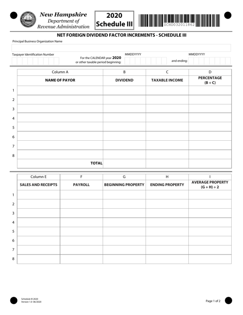 Schedule III 2020 Printable Pdf