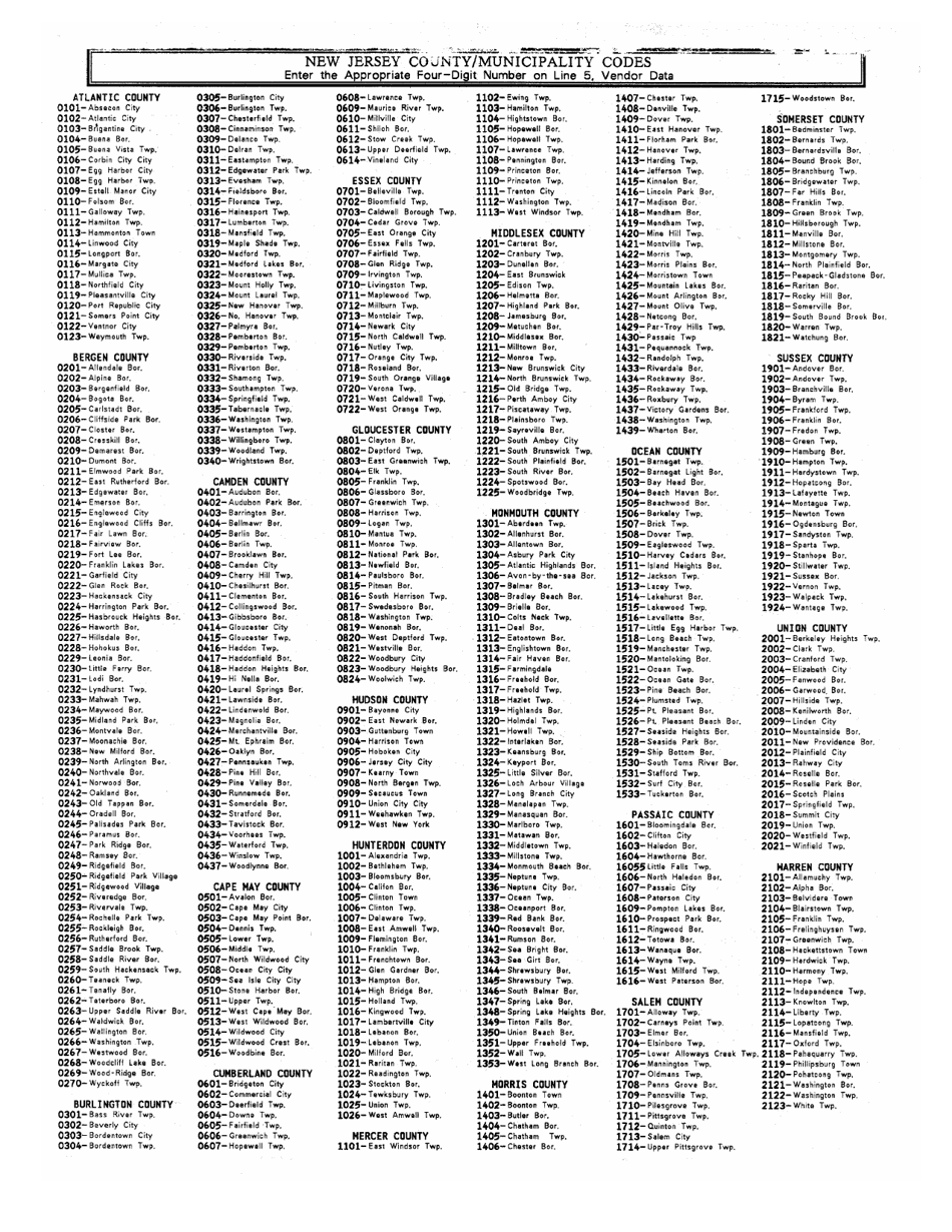 W-9 Questionaire - New Jersey, Page 3