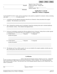 Form 12600 Application to Amend Domestic Violence Complaint - New Jersey (English/Spanish), Page 6