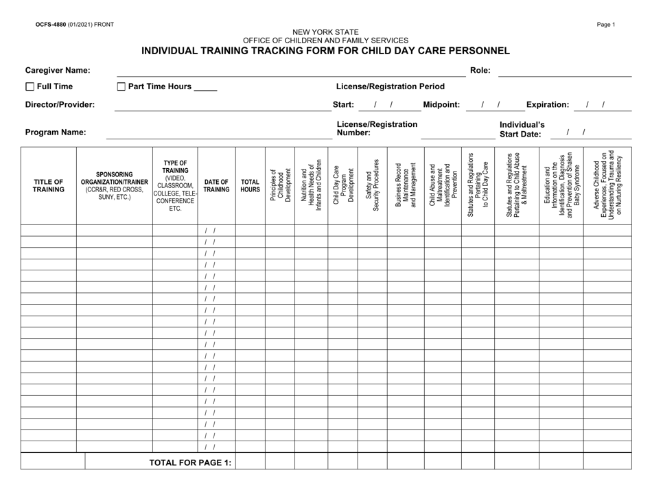 Form OCFS-4880 - Fill Out, Sign Online and Download Printable PDF, New York | Templateroller