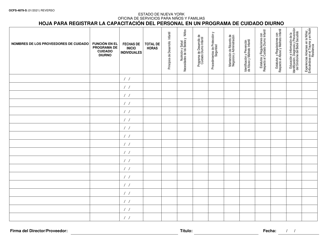 Formulario OCFS-4879-S Hoja Para Registrar La Capacitacion Del Personal En Un Programa De Cuidado Diurno - New York (Spanish), Page 2