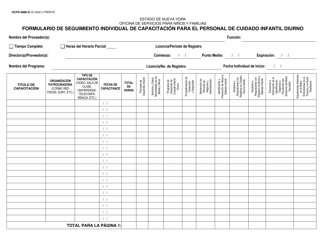 Document preview: Formulario OCFS-4880-S Formulario De Seguimiento Individual De Capacitacion Para El Personal De Cuidado Infantil Diurno - New York (Spanish)