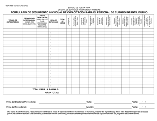 Formulario OCFS-4880-S Formulario De Seguimiento Individual De Capacitacion Para El Personal De Cuidado Infantil Diurno - New York (Spanish), Page 2