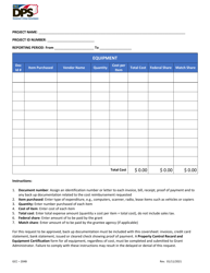 Document preview: Form GCC-204B Expense Reimbursement Cover Pages - Equipment - North Carolina