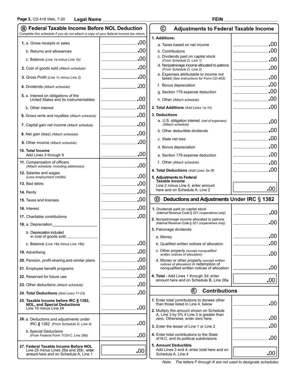 Form CD-418 Cooperative or Mutual Association - North Carolina, Page 4