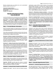 Instructions for Form CD-405 CW Combined Corporate Income Tax Worksheet - North Carolina, Page 3