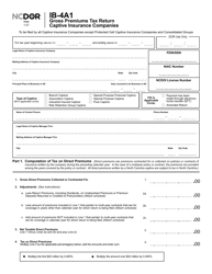 Form IB-4A1 Gross Premiums Tax Return Captive Insurance Companies - North Carolina, Page 2