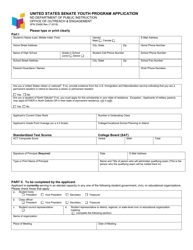 Form SFN53468 United States Senate Youth Program Application - North Dakota