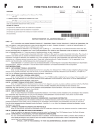 Form 1100S Schedule A-1 S Corporation Shareholders Information Return - Delaware, Page 2