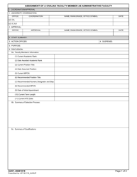 AU Form 57 Assignment of a Civilian Faculty Member as Administrative Faculty