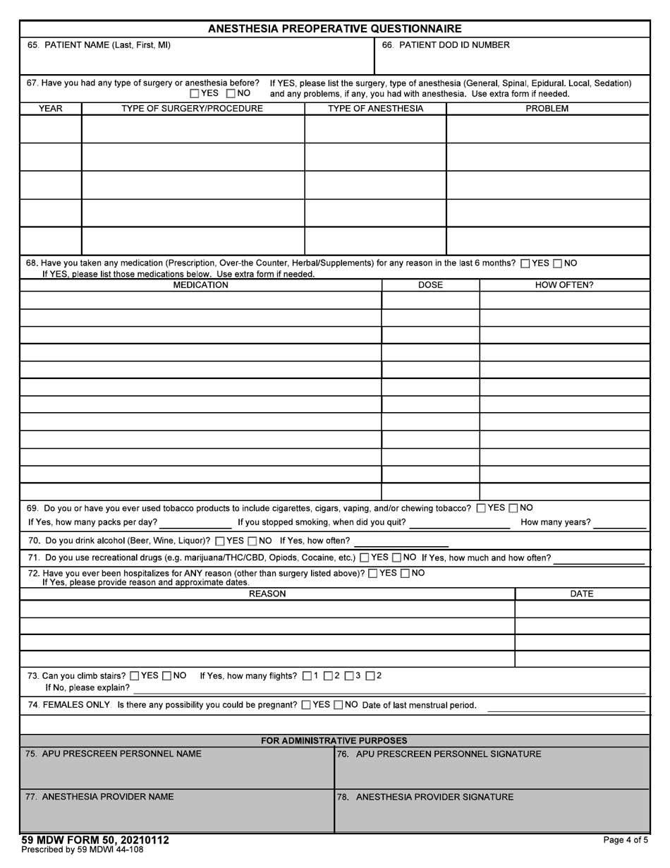 59 Mdw Form 50 Fill Out Sign Online And Download Fillable Pdf Templateroller 4731