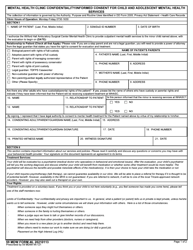 59 MDW Form 46 &quot;Mental Health Clinic/Confidentiality Informed Consent for Child and Adolescent Mental Health Services&quot;