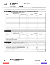 Form PA-40 Schedule O Download Fillable PDF or Fill Online Other Deductions - 2020 Pennsylvania