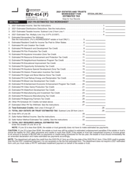 Document preview: Form REV-414 (F) Estates and Trusts Worksheet for Estimated Tax - Pennsylvania