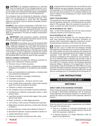 Form PA-40 Schedule UE &quot;Allowable Employee Business Expenses&quot; - Pennsylvania, Page 4