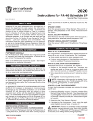 Form PA-40 Schedule SP &quot;Special Tax Forgiveness&quot; - Pennsylvania, Page 3