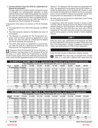 Form PA-40 Schedule SP Special Tax Forgiveness - Pennsylvania, Page 6