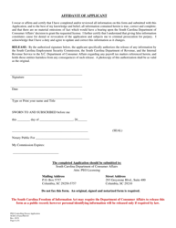 SCDCA Form PEO-03 Professional Employer Organization Controlling Person Application - South Carolina, Page 6