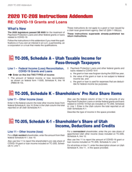 Instructions for Form TC-20S Utah S Corporation Return - Utah, Page 29