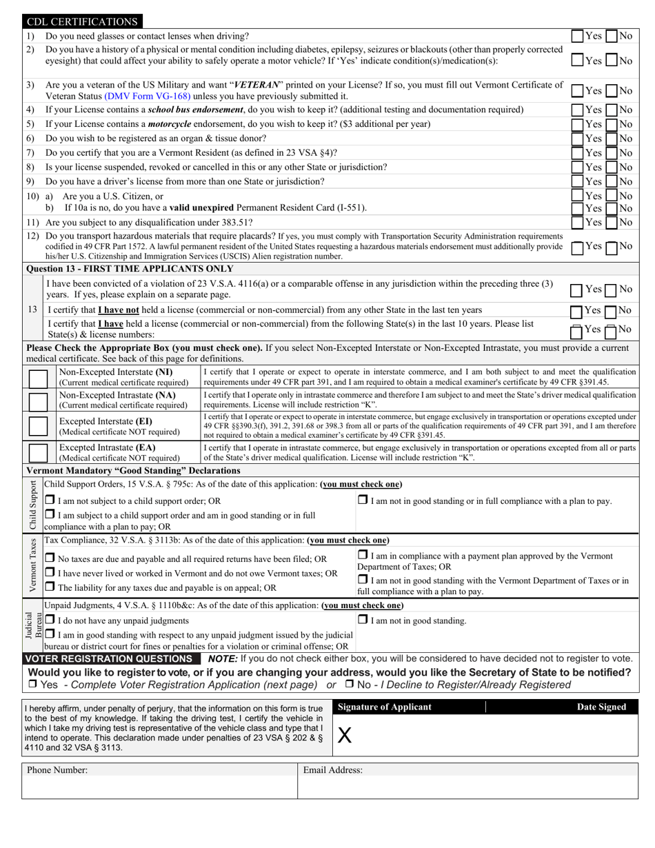 Form VL-031 Application for Commercial License / Permit - New, Renewal, Duplicate or Corrected - Vermont, Page 3